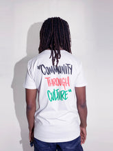 Load image into Gallery viewer, Ourhood Community T-Shirt - &quot;Community Through Culture&quot; (White)

